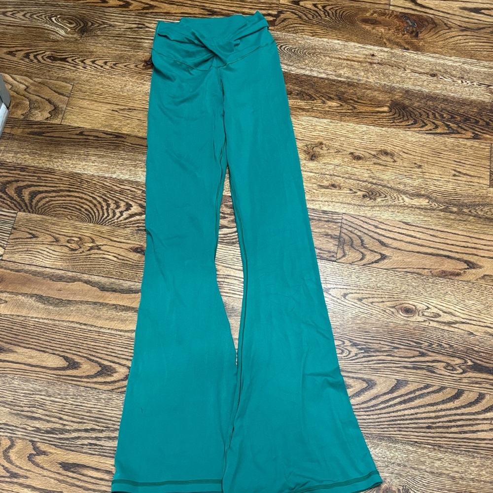 Aerie Teal High-Rise Flare Pants